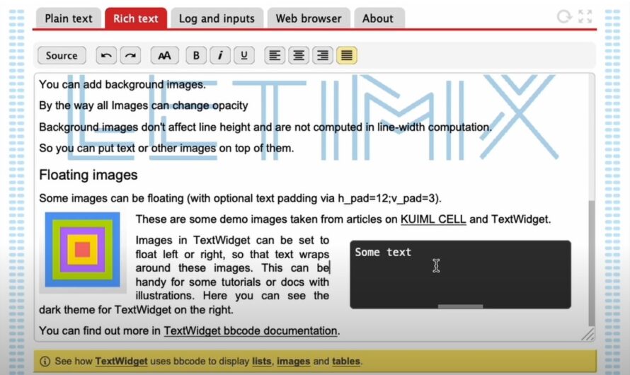 A Powerful Multiline Text Widget for Plug’n Script / KUIML
